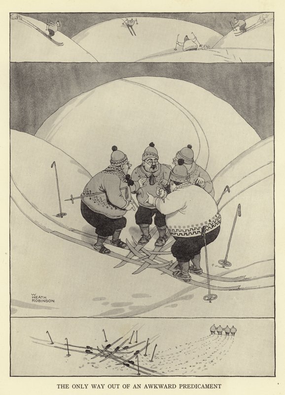 The only way out of an Awkward Predicament by William Heath Robinson