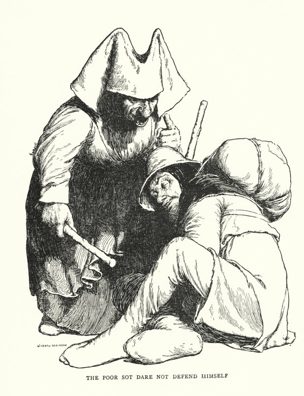 The Poor Sot Dare Not Defend Himself by William Heath Robinson
