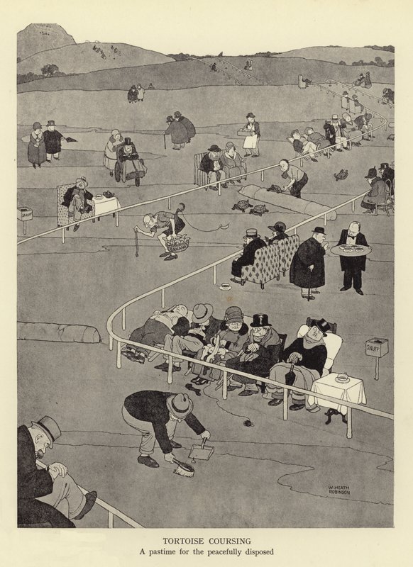Tortoise Coursing, a Pastime for the Peacefully Disposed by William Heath Robinson