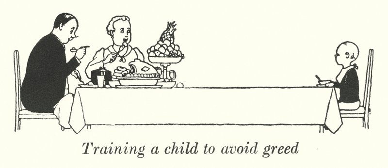 Training a Child to Avoid Greed by William Heath Robinson