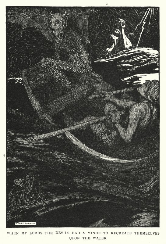 When My Lords the Devils Had a Mind to Recreate Themselves Upon the Water by William Heath Robinson