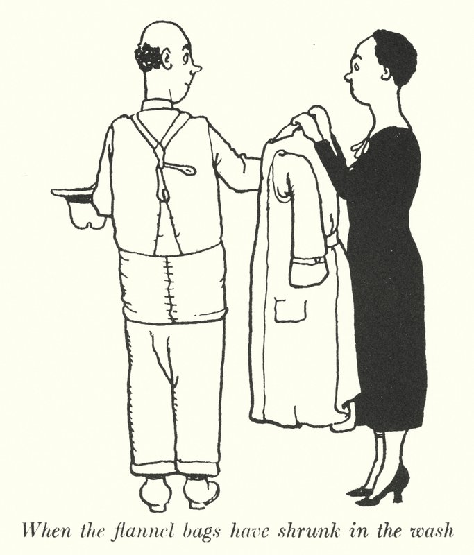 When the flannel bags have shrunk in the wash by William Heath Robinson