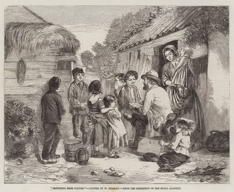 Sketching from Nature, from the Exhibition of the Royal Academy by William Hemsley