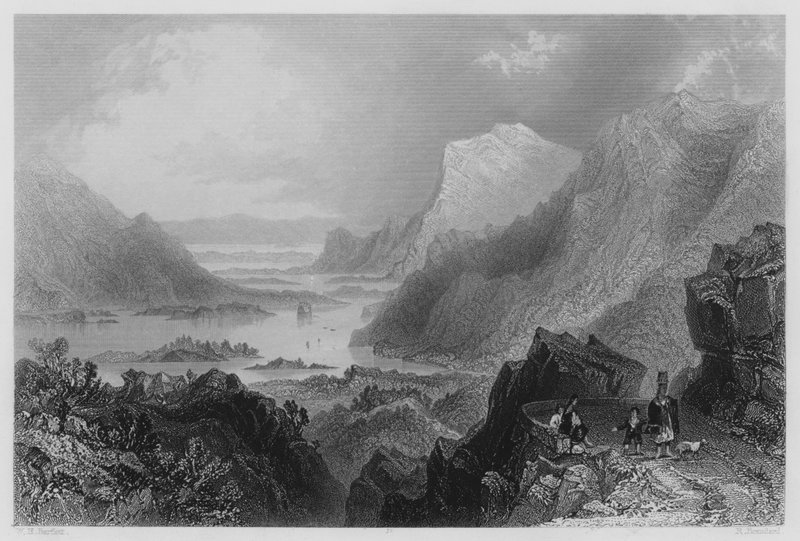 Approach to Killarney from the Kenmare Road (engraving) by William Henry (after) Bartlett