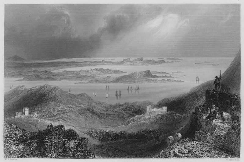 Clifden Castle, Connemara by William Henry (after) Bartlett