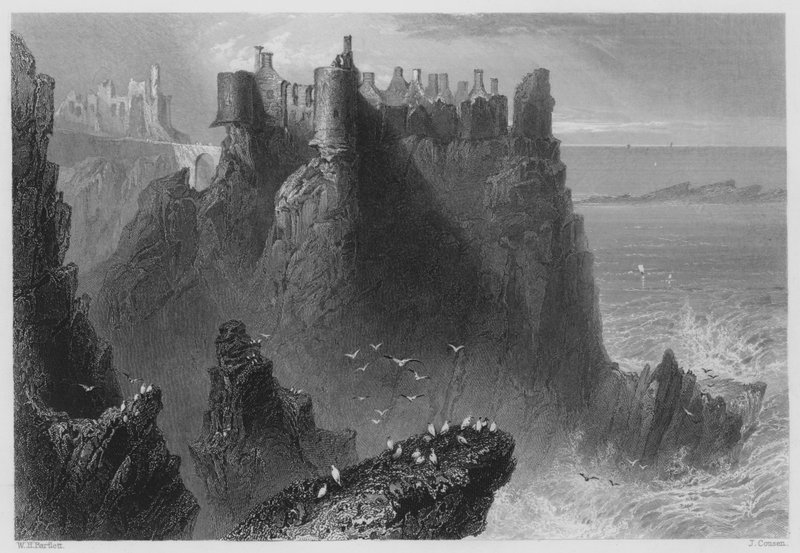 Dunluce Castle by William Henry (after) Bartlett