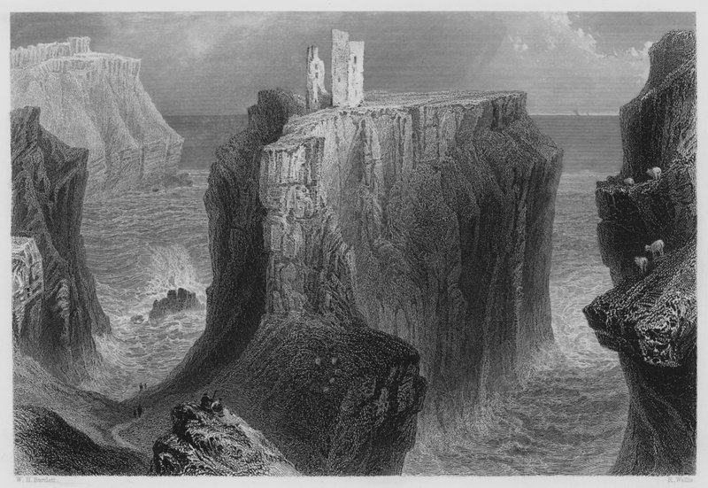 Dunseverick Castle, County Antrim by William Henry (after) Bartlett