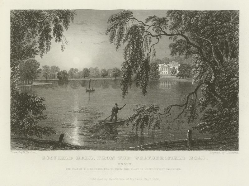 Gosfield Hall, from the Weathersfield Road, Essex, the Seat of E G Barnard, Esquire by William Henry Bartlett
