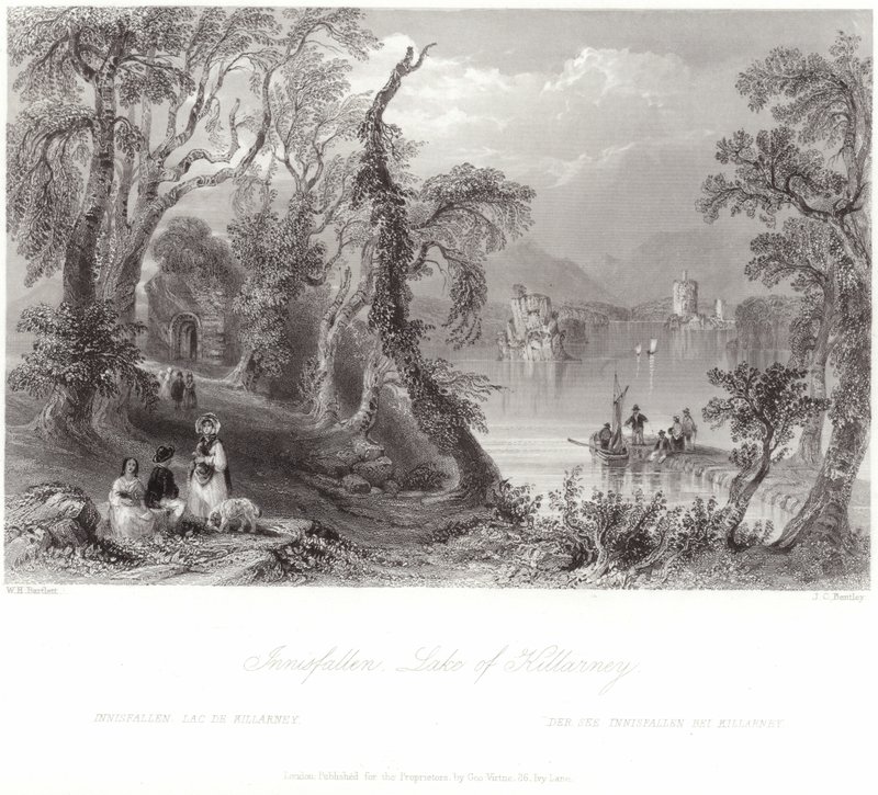Innisfallen, Lake of Killarney by William Henry Bartlett
