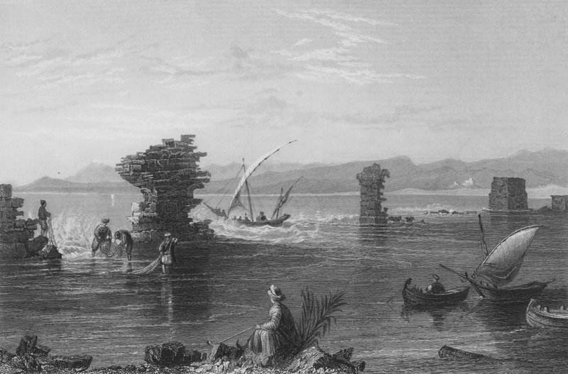 Remains of the Port of Tyre by William Henry Bartlett