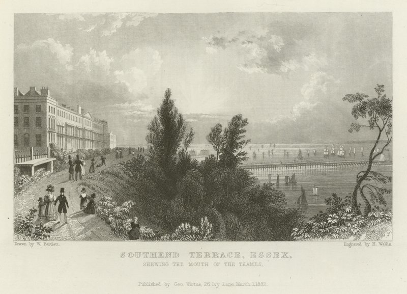 Southend Terrace, Essex, Showing the Mouth of the Thames by William Henry Bartlett