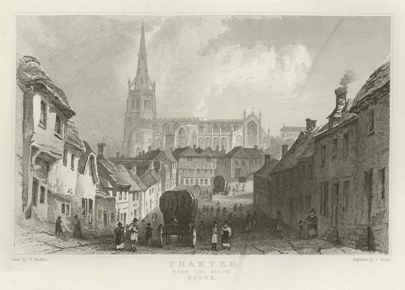Thaxted, from the South, Essex by William Henry Bartlett