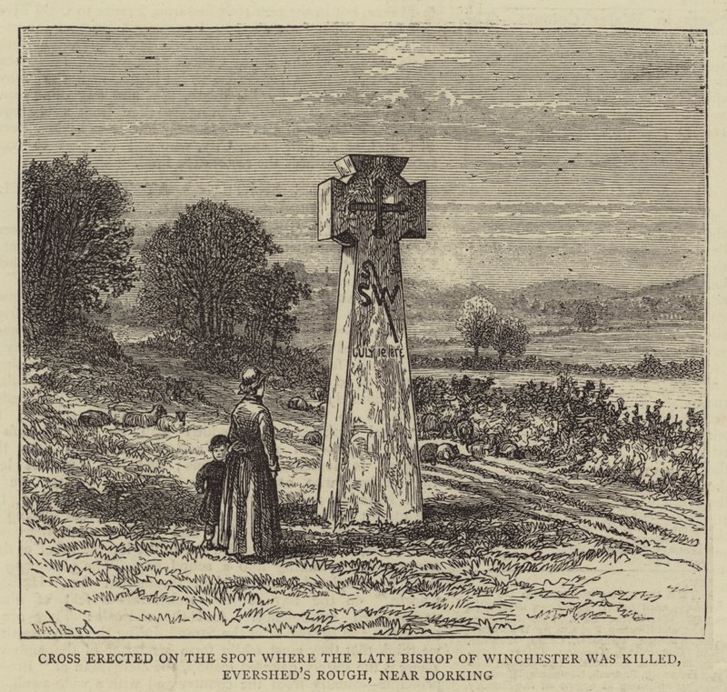 Cross erected on the Spot where the Late Bishop of Winchester was killed, Evershed