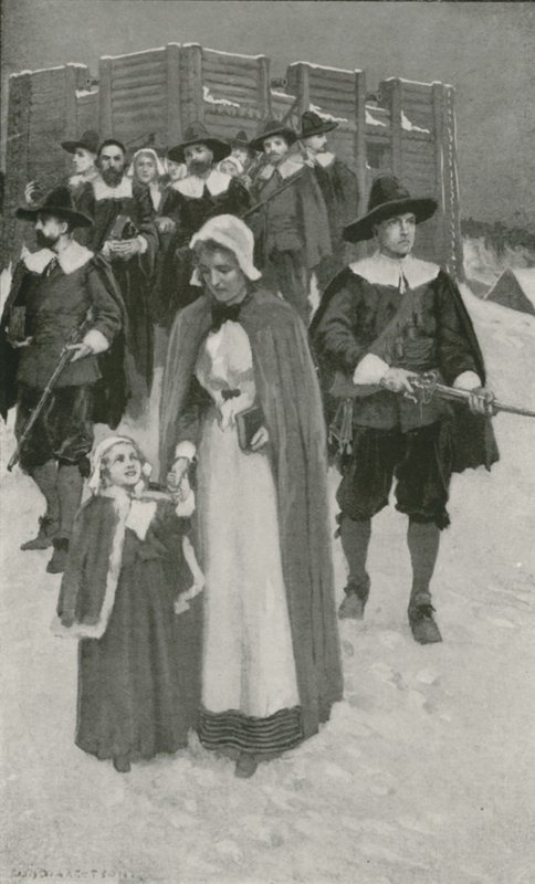 Sabbath-Day with the Pilgrim Fathers at Their First Settlement in New Plymouth by William Henry Margetson