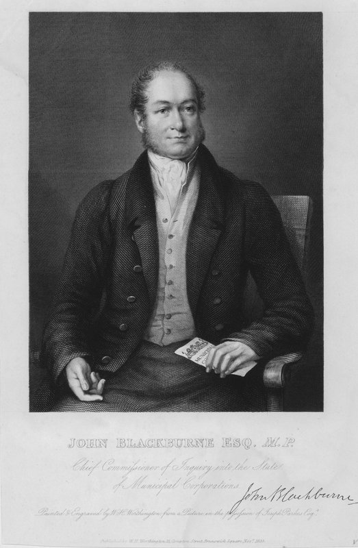 John Blackburne, English politician, MP for Huddersfield and Chief Commissioner of the Inquiry into the State of Municipal Corporations by William Henry Worthington