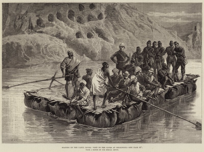 Boating on the Cabul River, Visit to the Caves at Chicknour by William Heysham Overend