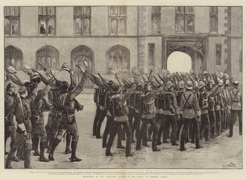 Inspection of the Grenadier Guards by the Queen at Windsor Castle by William Heysham Overend