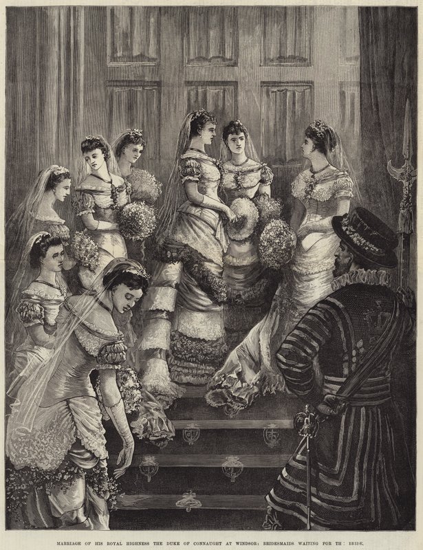 Marriage of His Royal Highness the Duke of Connaught at Windsor, Bridesmaids waiting for the Bride by William Heysham Overend