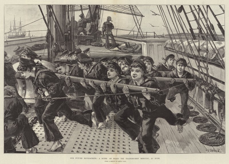 Our Future Bluejackets, a Scene on Board the Training-Ship Mercury, at Ryde by William Heysham Overend