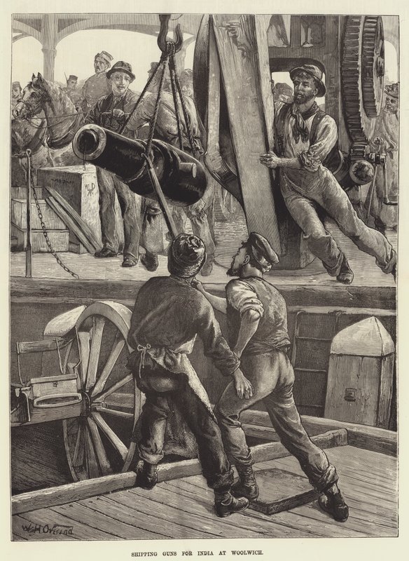 Shipping Guns for India at Woolwich by William Heysham Overend
