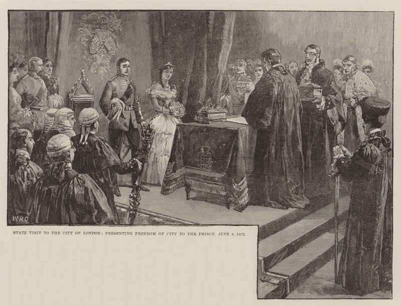 State Visit to the City of London, presenting Freedom of City to the Prince, 8 June 1863 by William Heysham Overend