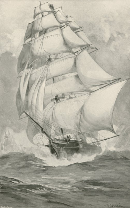 Tea-Clippers Racing from China for the Thames by William Heysham Overend
