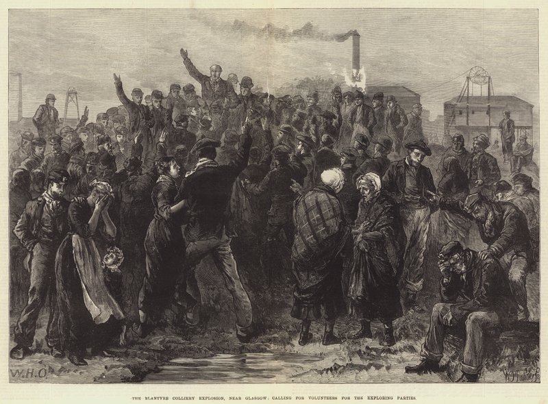 The Blantyre Colliery Explosion, Near Glasgow, Calling for Volunteers for the Exploring Parties by William Heysham Overend