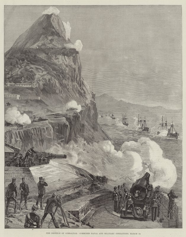 The Defence of Gibraltar, Combined Naval and Military Operations, 13 March by William Heysham Overend