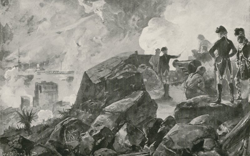 The Destruction of the Spanish Battering Ships by the British at Gibraltar by William Heysham Overend