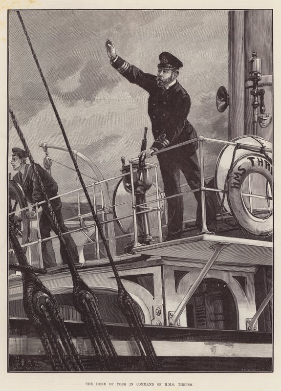 The Duke of York in Command of HMS Thrush by William Heysham Overend
