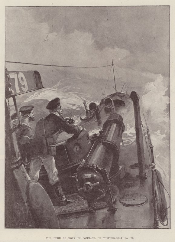 The Duke of York in Command of Torpedo-Boat No 79 by William Heysham Overend