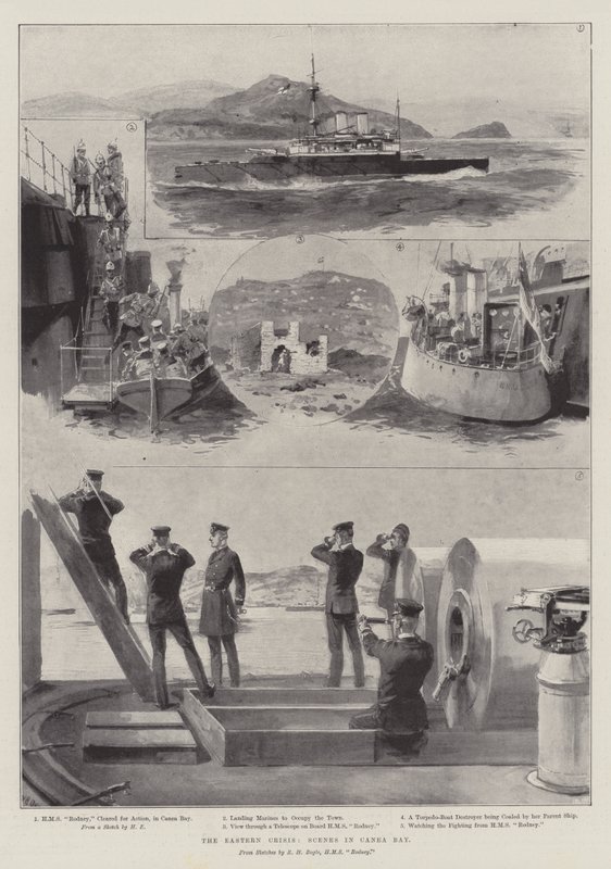The Eastern Crisis, Scenes in Canea Bay by William Heysham Overend