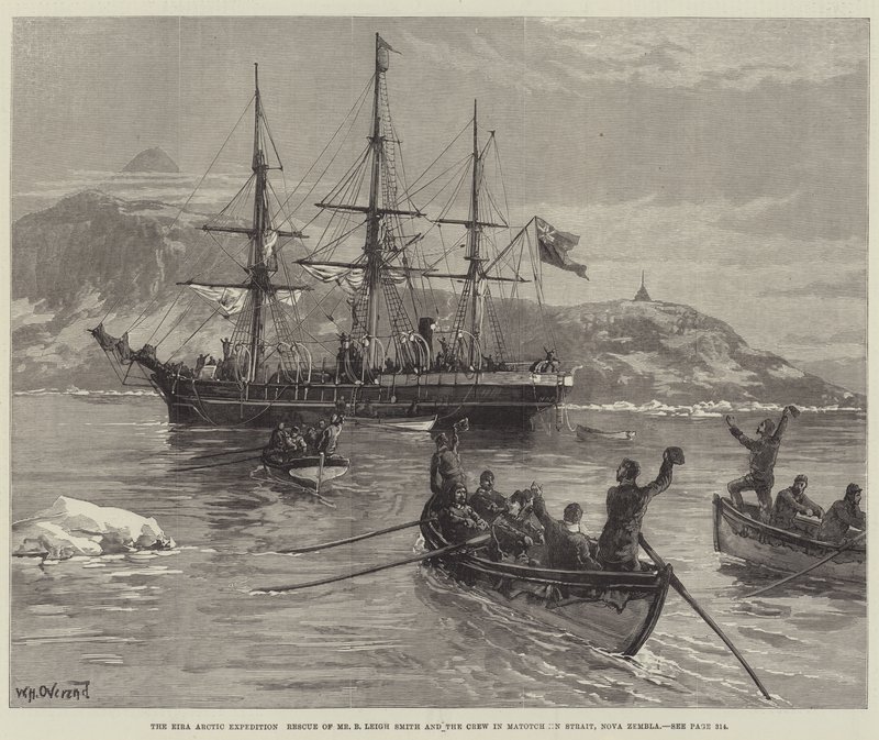 The Eira Arctic Expedition, Rescue of Mr. B. Leigh Smith and the Crew in Matotchkin Strait, Nova Zembla by William Heysham Overend