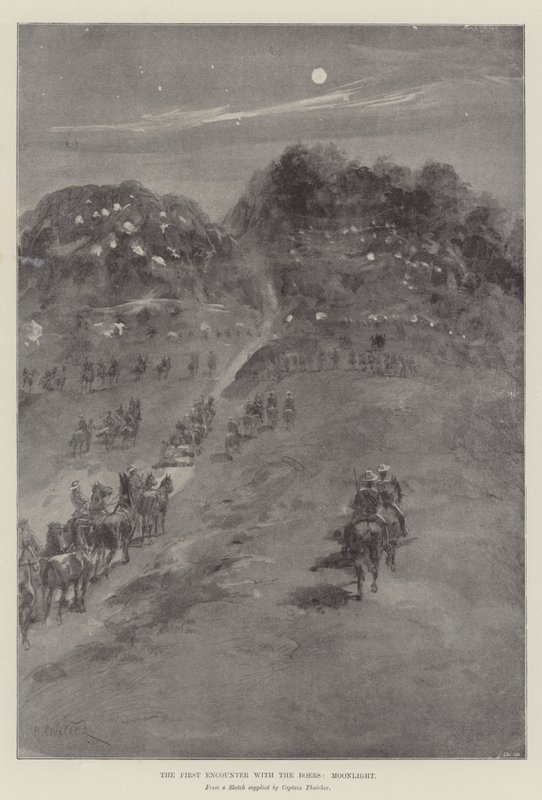 The First Encounter with the Boers, Moonlight by William Heysham Overend