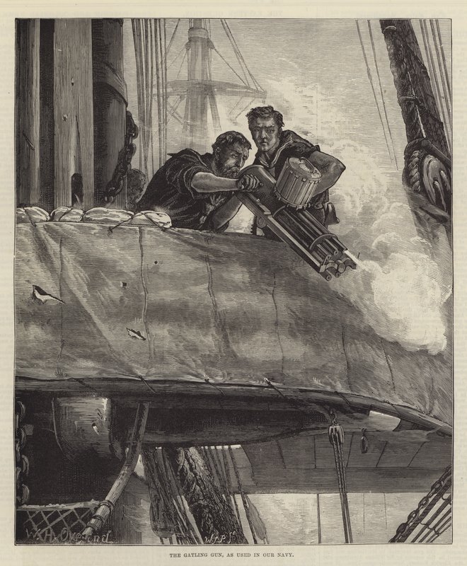 The Gatling Gun, as used in Our Navy by William Heysham Overend