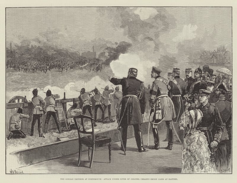 The German Emperor at Portsmouth, Attack under Cover of Colonel Crease
