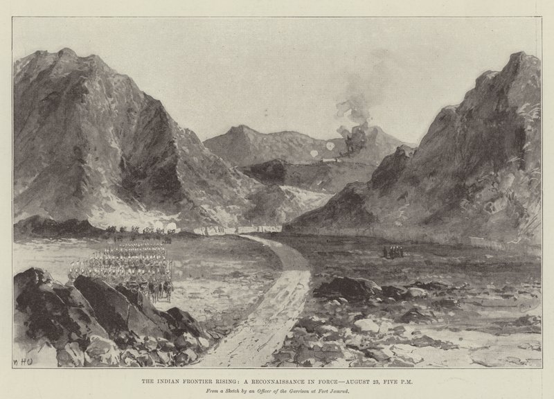 The Indian Frontier Rising, a Reconnaissance in Force, 23 August, Five pm by William Heysham Overend
