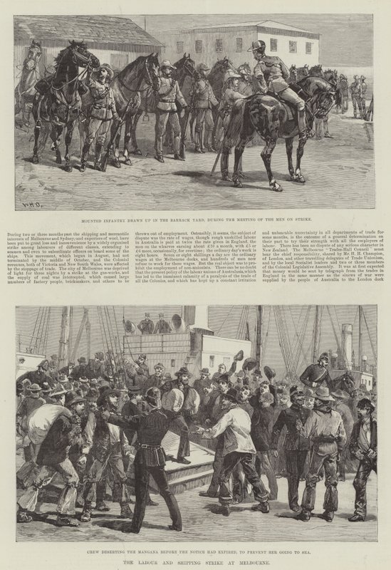 The Labour and Shipping Strike at Melbourne by William Heysham Overend