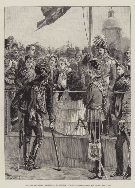 The Queen Distributing Decorations to Wounded Officers and Soldiers from the Crimea by William Heysham Overend