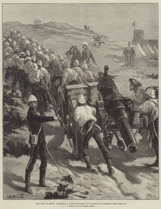 The War in Egypt, dragging at Forty-Pounder into Position at Ramleh by William Heysham Overend