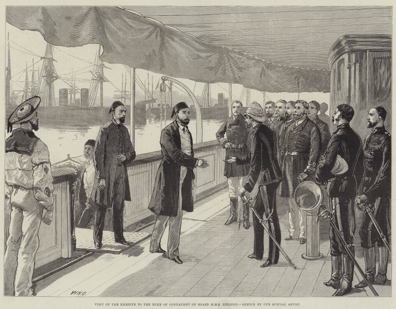 Visit of the Khedive to the Duke of Connaught on Board HMS Helicon by William Heysham Overend