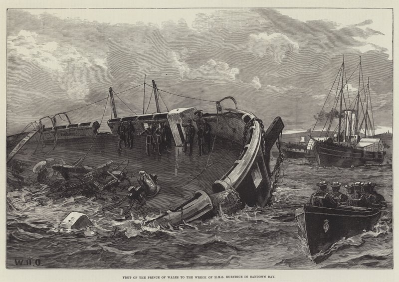 Visit of the Prince of Wales to the Wreck of HMS Eurydice in Sandown Bay by William Heysham Overend