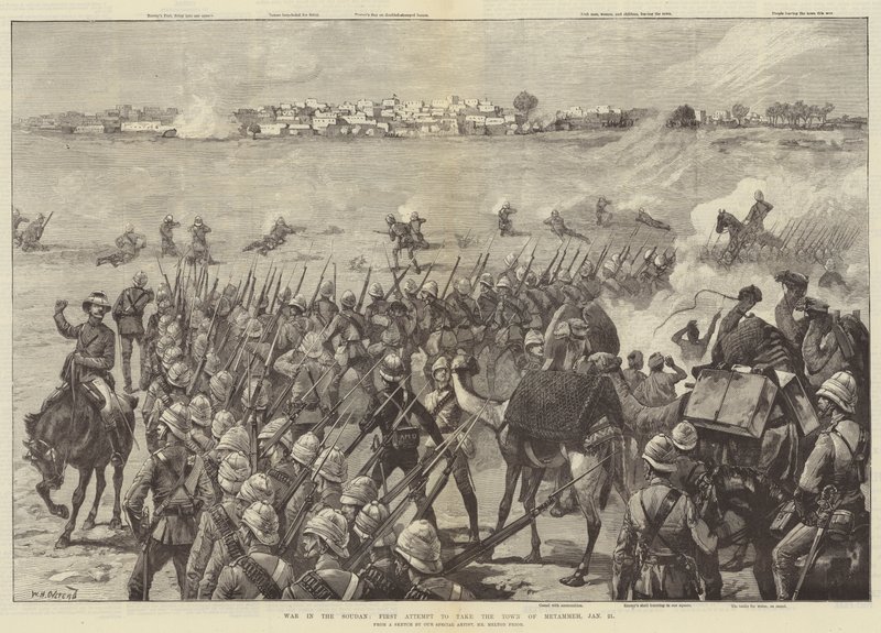War in the Soudan, First Attempt to take the Town of Metammeh, 21 January by William Heysham Overend