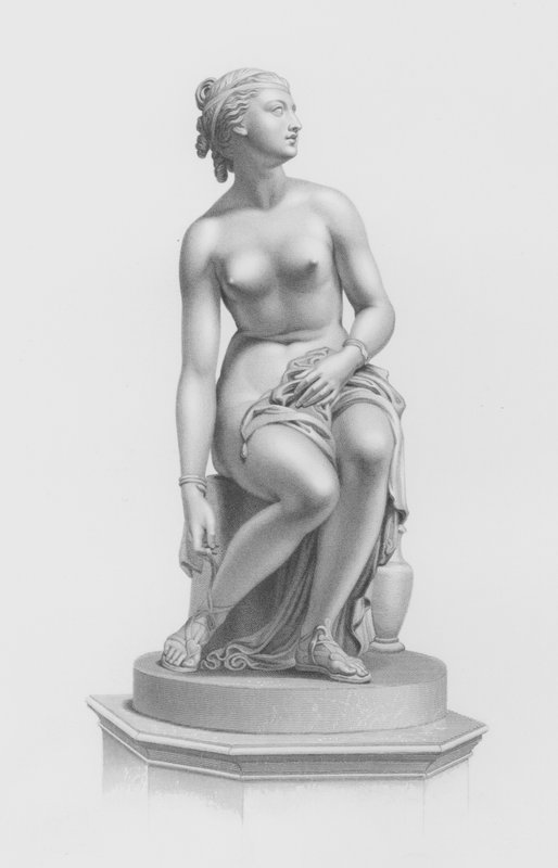 Preparing for the Bath, engraved by W Roffe from the statue by J Gibson, RA in the possession of the Earl of Yarborough by William John Roffe