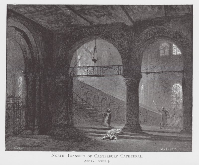 North transept of Canterbury Cathedral by William Lewis (after) Telbin