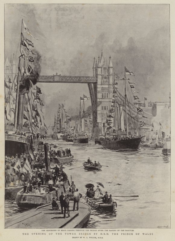 The Opening of the Tower Bridge by HRH the Prince of Wales by William Lionel Wyllie