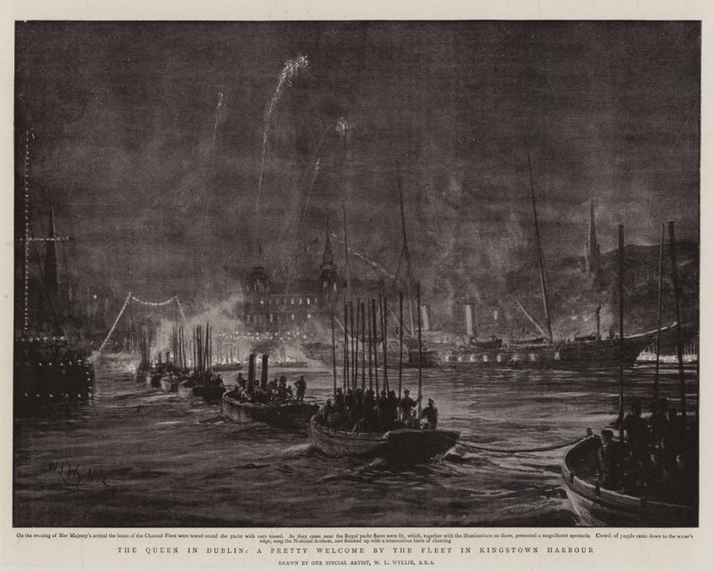 The Queen in Dublin, a Pretty Welcome by the Fleet in Kingstown Harbour by William Lionel Wyllie