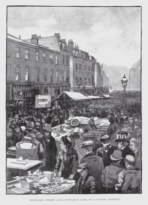 Middlesex Street, late Petticoat Lane, on a Sunday Morning by William Luker
