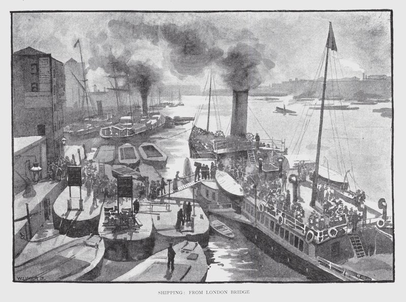 Shipping, from London Bridge by William Luker