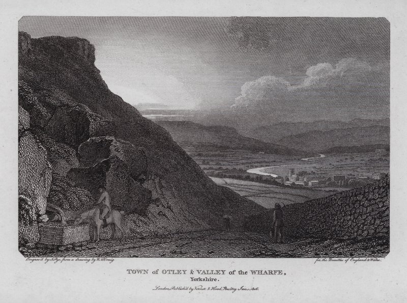 Town of Otley and Valley of the Wharfe, Yorkshire by William Marshall (after) Craig